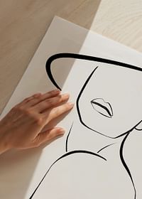 Posing In Hat Line Art-3