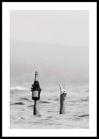 Poster Champagne Victory B&W