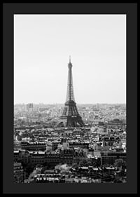 Black and white view of the Eiffel Tower and central Paris-4