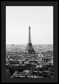 Czarno-biały widok na Wieżę Eiffla i centrum Paryża-4