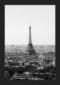 Czarno-biały widok na Wieżę Eiffla i centrum Paryża-5