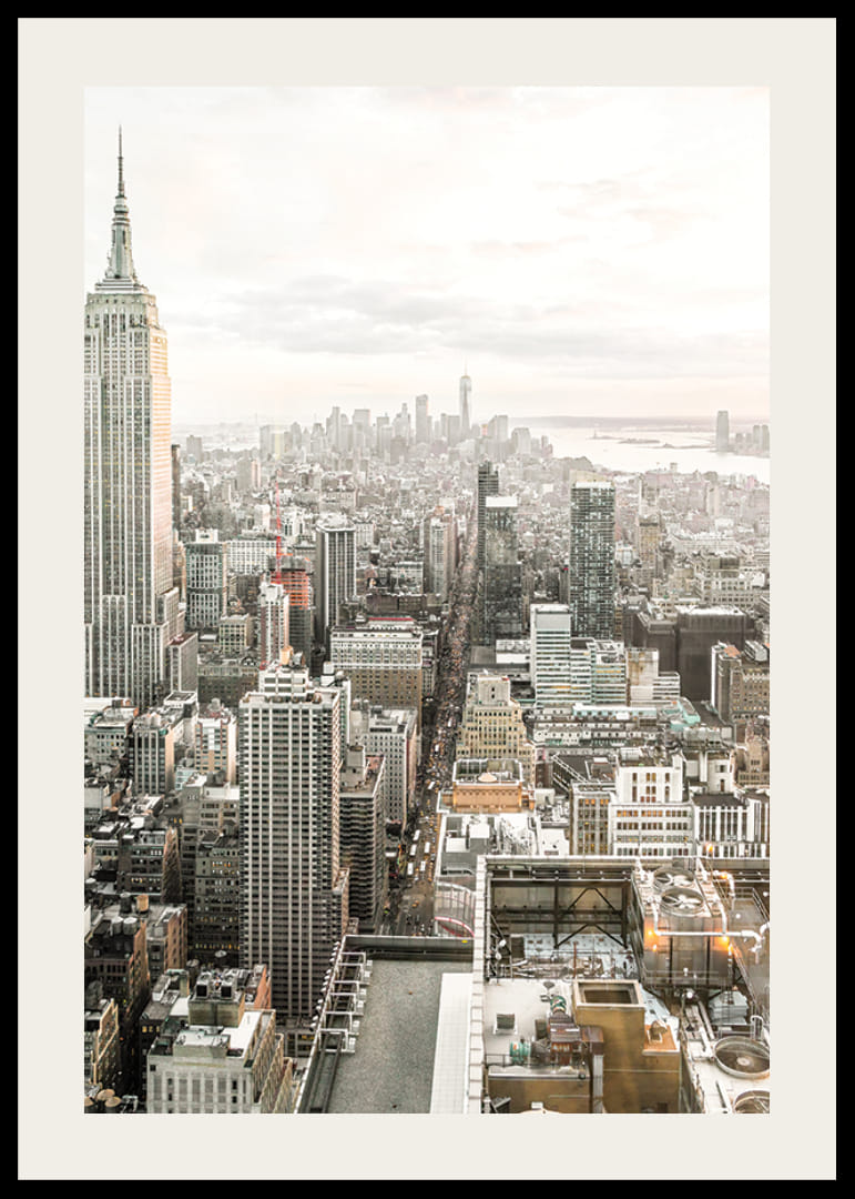Photographie de Manhattan avec l'Empire State Building à la lumière du matin-12