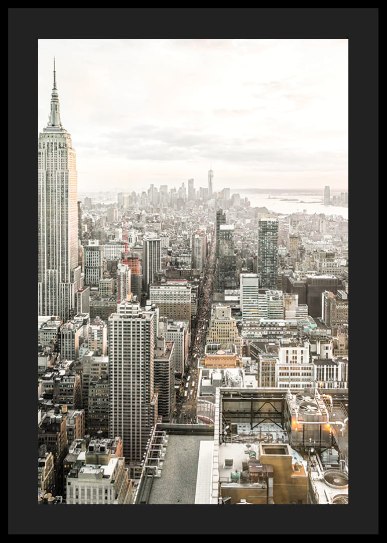 Photographie de Manhattan avec l'Empire State Building à la lumière du matin-12