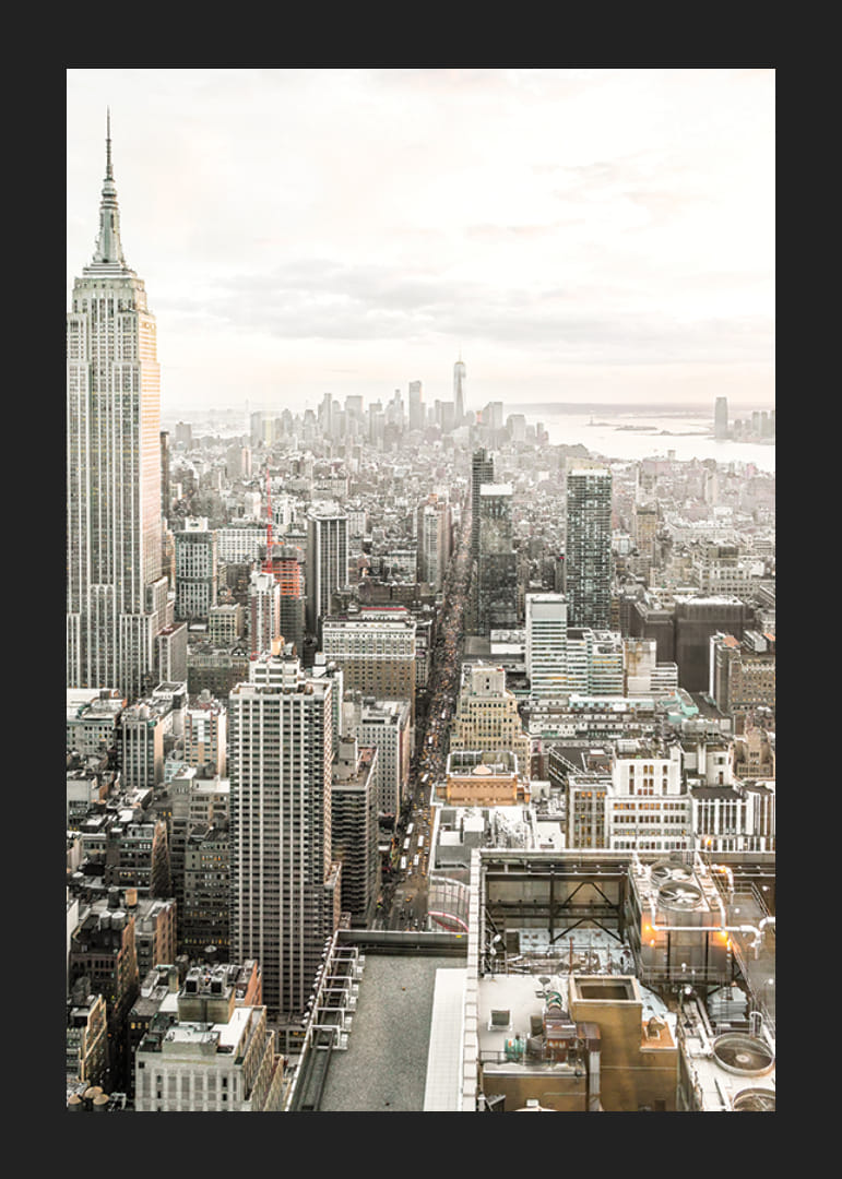 Photographie de Manhattan avec l'Empire State Building à la lumière du matin-12