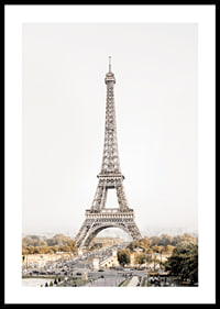 Fotografi av Eiffeltornet i Paris mot ljus, mild bakgrund-0