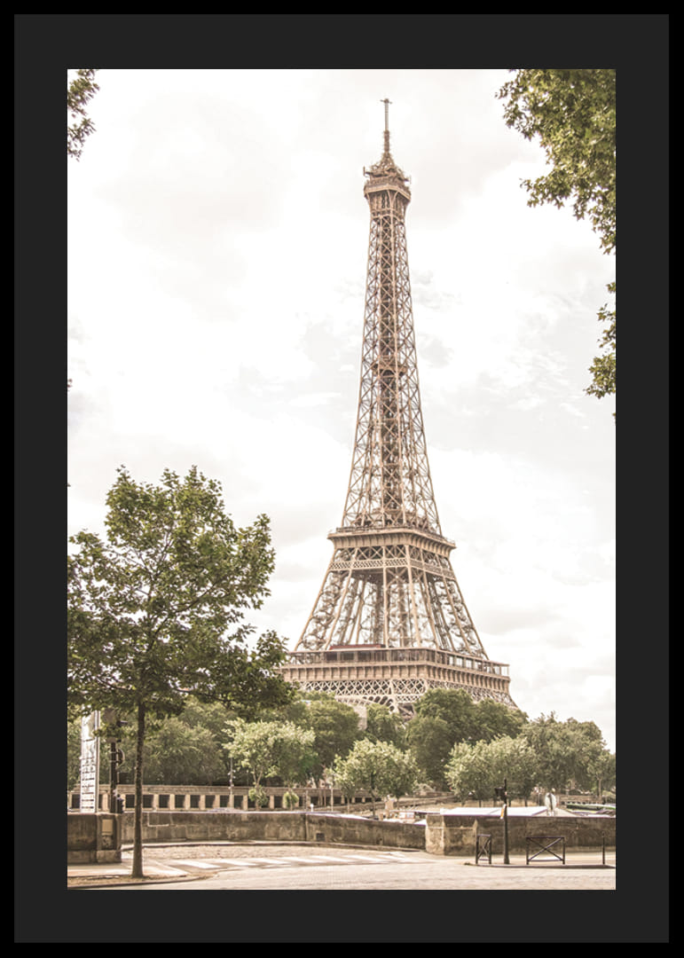Photographic view of the Eiffel Tower surrounded by greenery-12