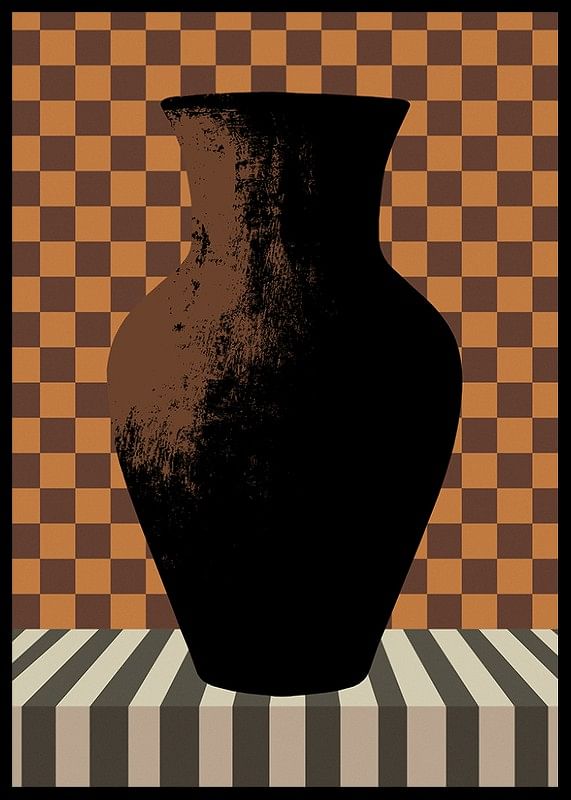Checkered Vintage Vase No3-12