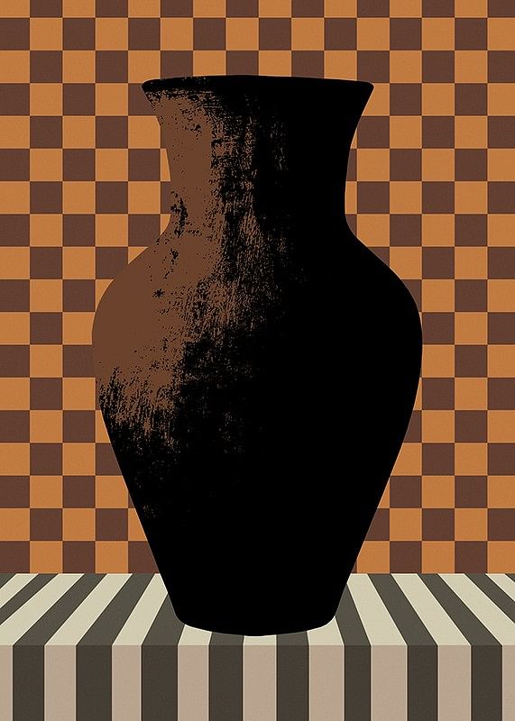 Checkered Vintage Vase No3-12