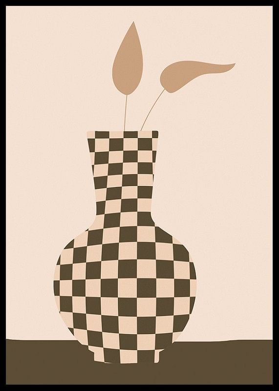Checkered Vintage Vase No1-12