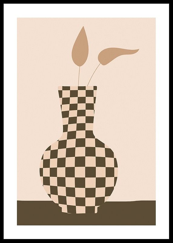 Checkered Vintage Vase No1-12