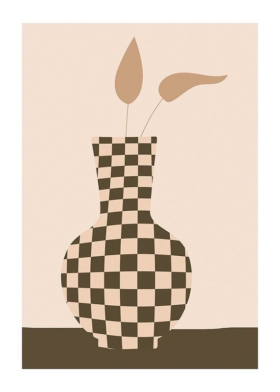 Poster Checkered Vintage Vase No1