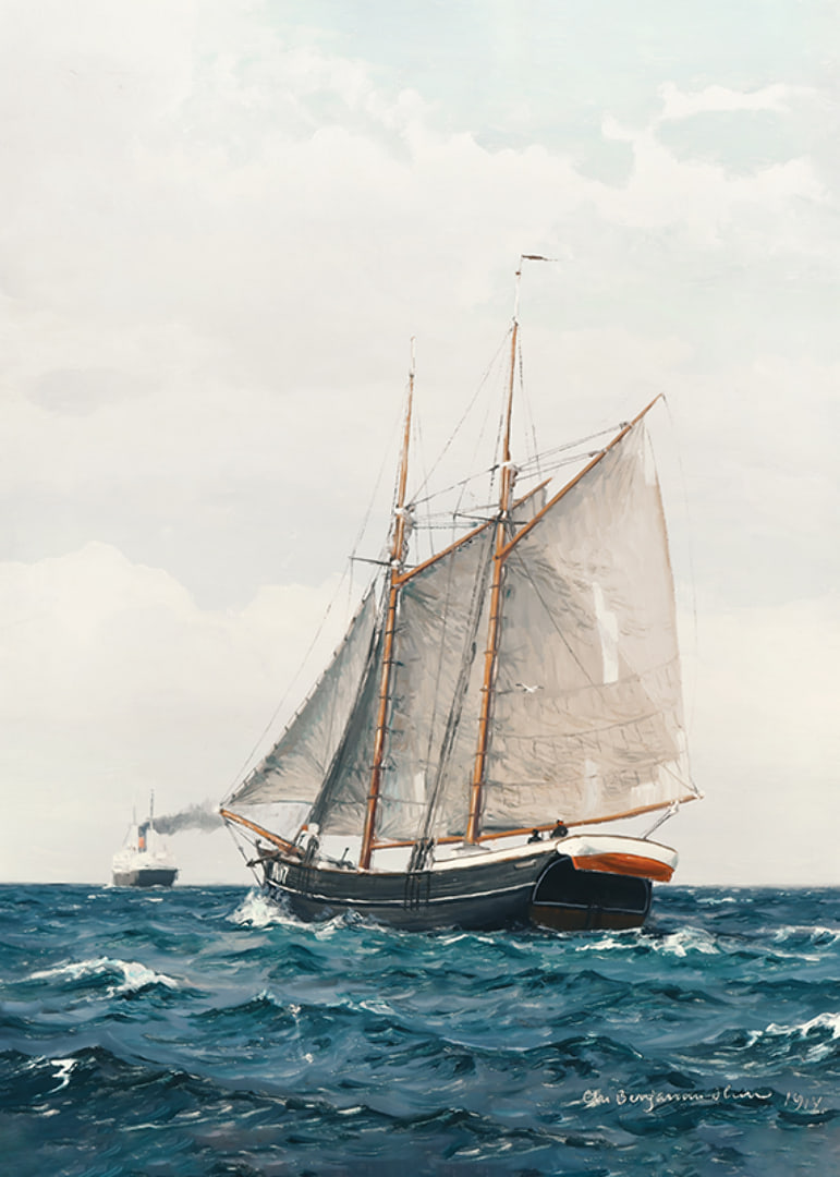 Marine Med Sejlskib Og Dampskib By Benjamin Olsen-12