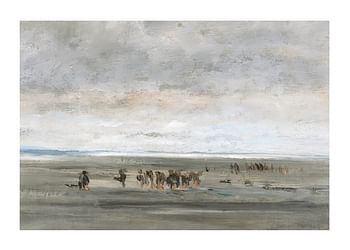 Poster Clam Digger By Charles-François Daubigny