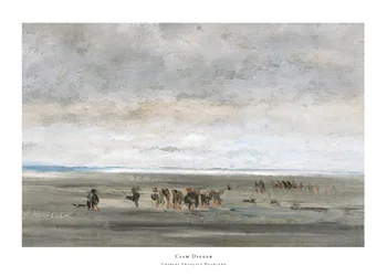 Poster Clam Digger By Charles-François Daubigny