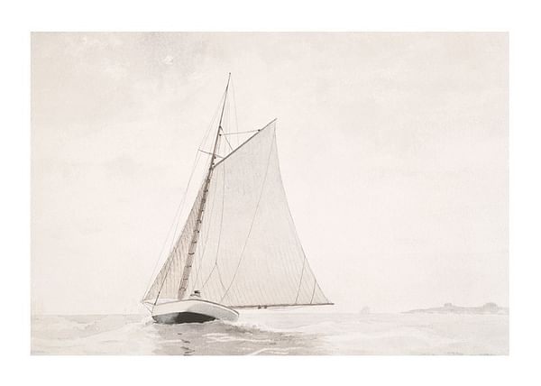 Plagát Sailing Off Gloucester By Winslow Homer