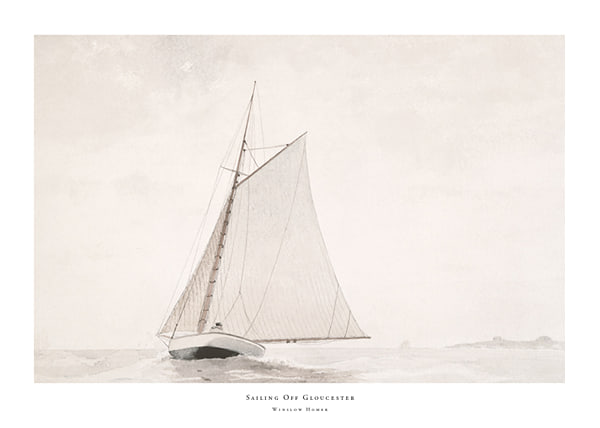 Plakāts Sailing Off Gloucester By Winslow Homer