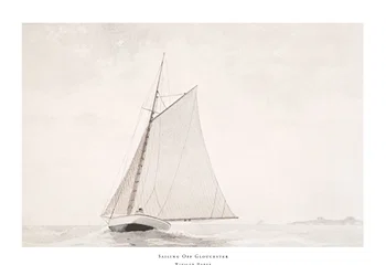 Poster Sailing Off Gloucester By Winslow Homer