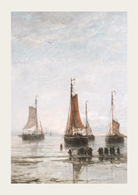 Scheveningse Bommen Voor Anker By Hendrik Willem Mesdag-5