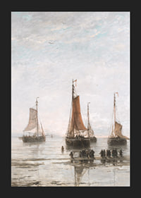 Scheveningse Bommen Voor Anker By Hendrik Willem Mesdag-7
