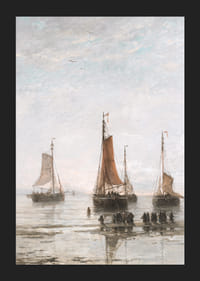 Scheveningse Bommen Voor Anker By Hendrik Willem Mesdag-7