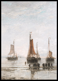 Scheveningse Bommen Voor Anker By Hendrik Willem Mesdag-8