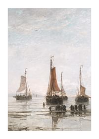 Scheveningse Bommen Voor Anker By Hendrik Willem Mesdag-1