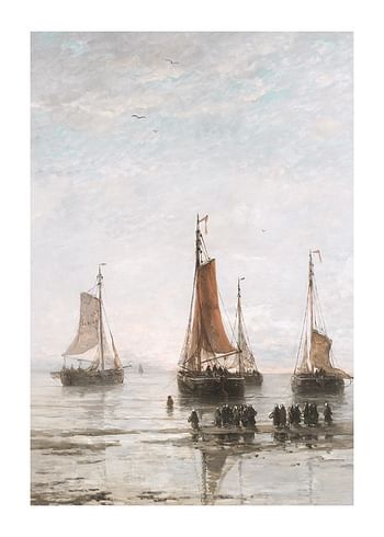 Plakat Scheveningse Bommen Voor Anker By Hendrik Willem Mesdag