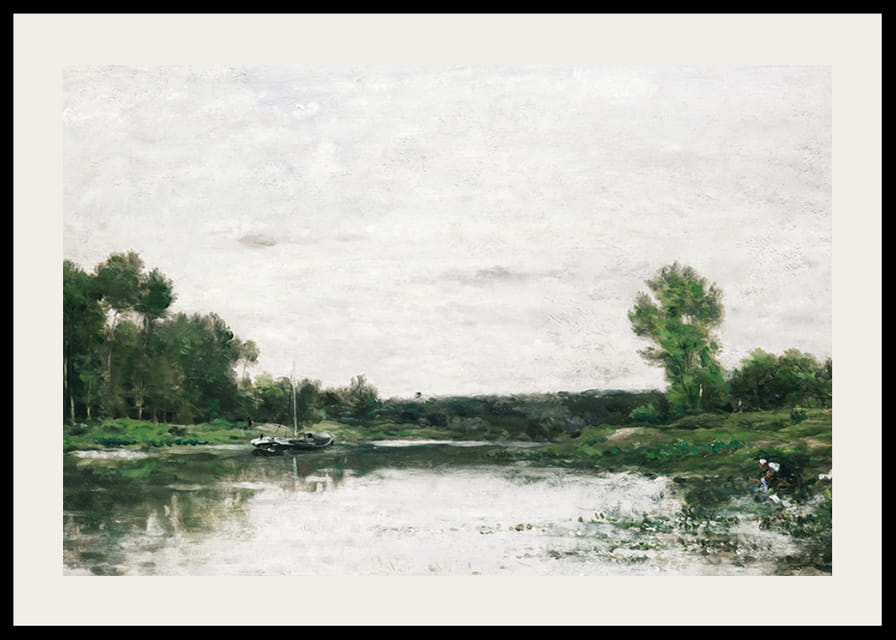 View On The Oise By Charles-François Daubigny-12