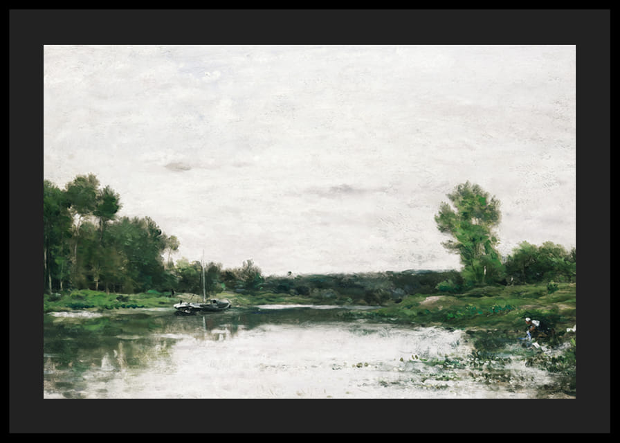 View On The Oise By Charles-François Daubigny-12