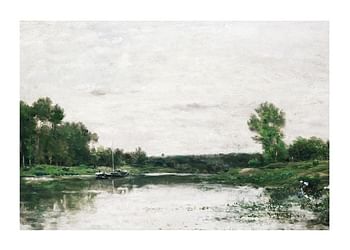 Plagát View On The Oise By Charles-François Daubigny