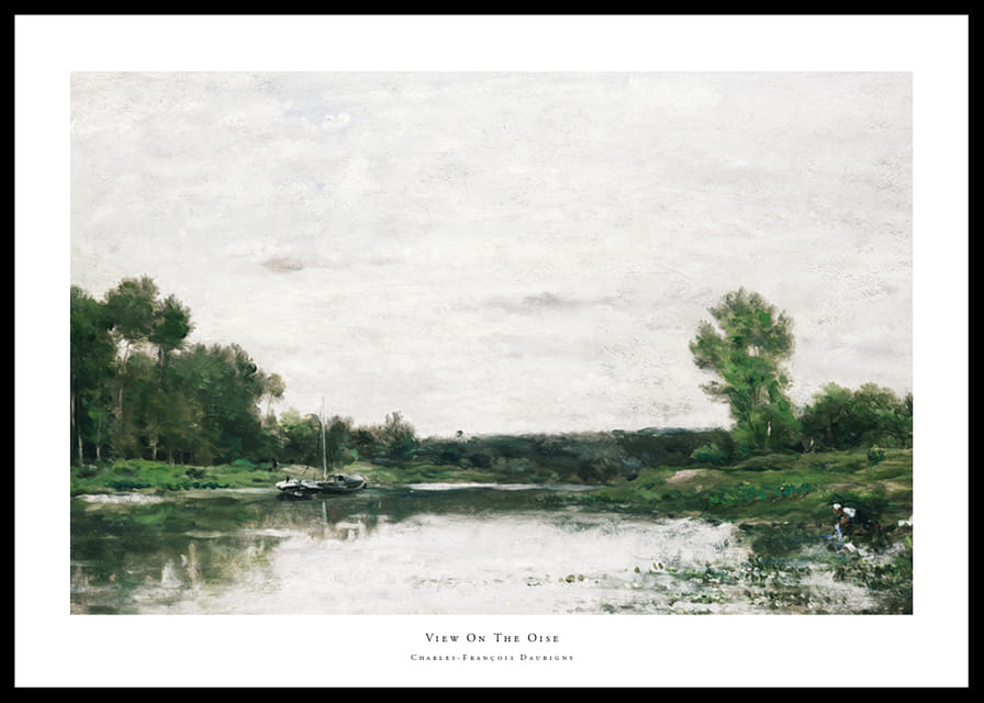 View On The Oise By Charles-François Daubigny-12