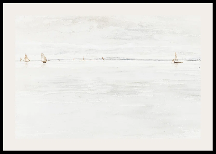 Sailboats On Southampton River By John Linnell-12