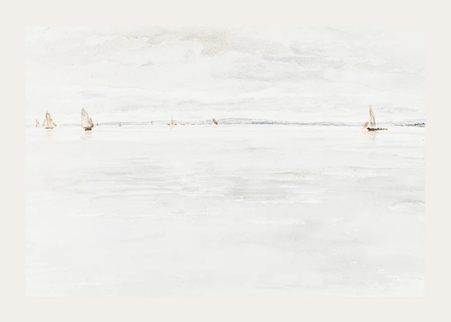 Sailboats On Southampton River By John Linnell-12