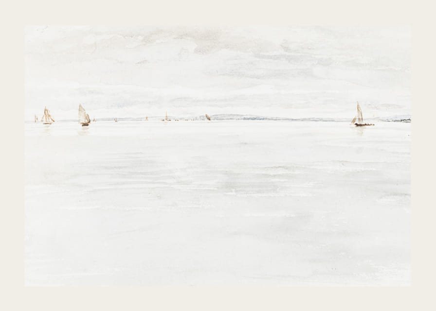 Sailboats On Southampton River By John Linnell-12