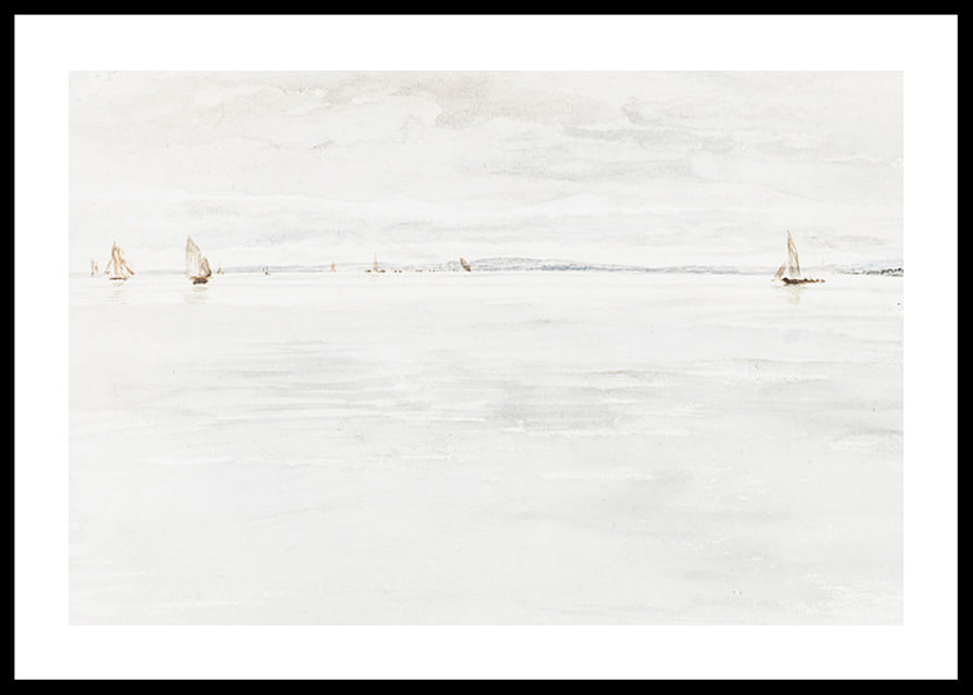 Sailboats On Southampton River By John Linnell-12