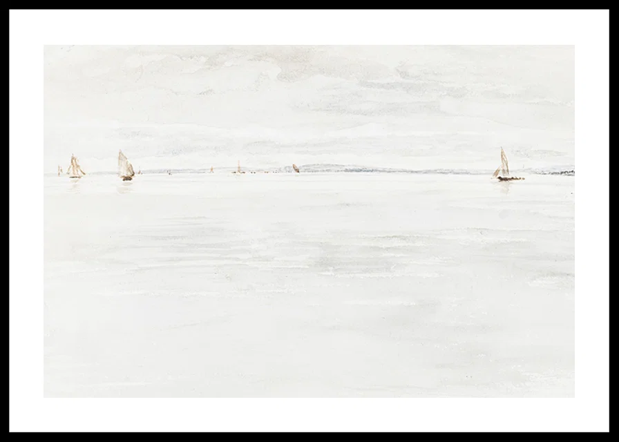 Sailboats On Southampton River By John Linnell-12