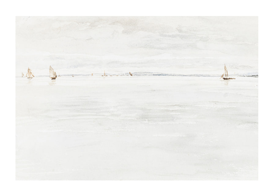 Sailboats On Southampton River By John Linnell-12