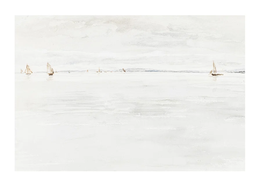 Sailboats On Southampton River By John Linnell-12