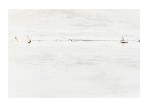 Plagát Sailboats On Southampton River By John Linnell