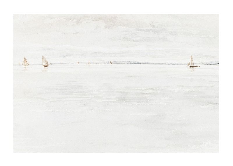 Sailboats On Southampton River By John Linnell-12