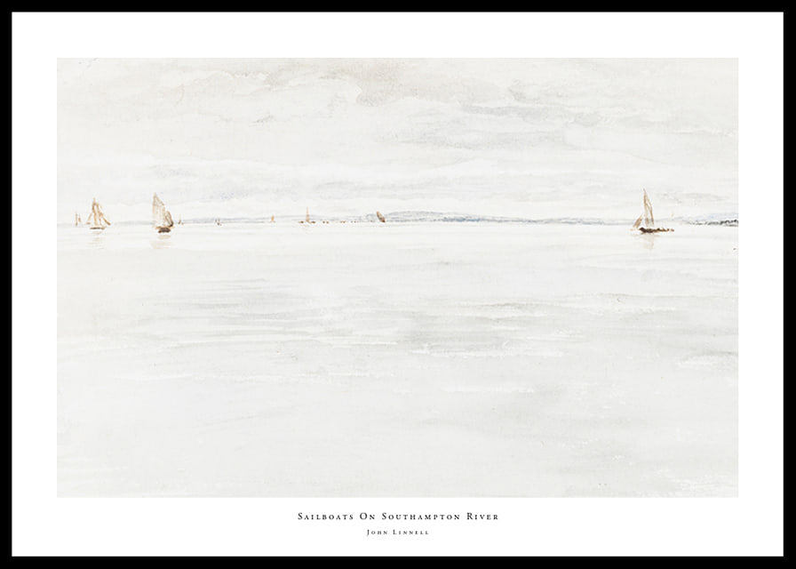 Sailboats On Southampton River By John Linnell-12