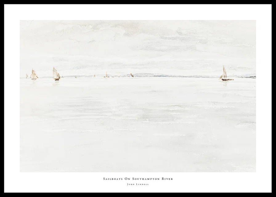 Sailboats On Southampton River By John Linnell-12
