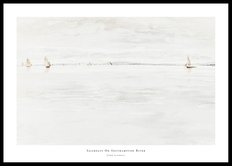 Sailboats On Southampton River By John Linnell-12