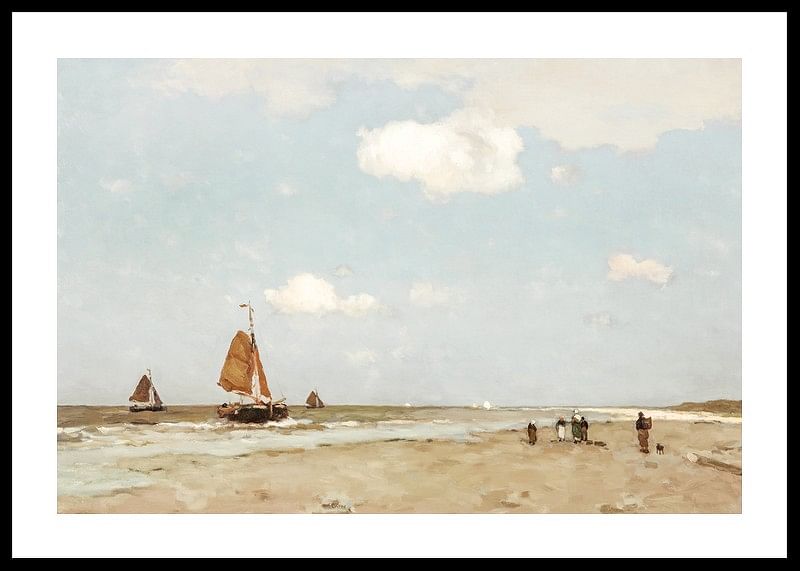 Beach Scene By Jan Hendrik Weissenbruch-12