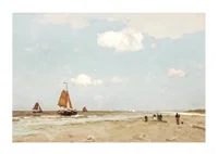 Beach Scene By Jan Hendrik Weissenbruch-3