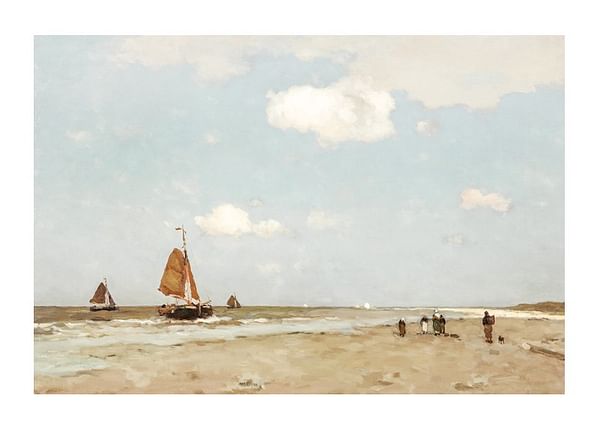 Plagát Beach Scene By Jan Hendrik Weissenbruch