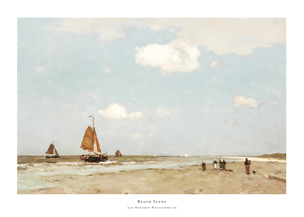 Plakāts Beach Scene By Jan Hendrik Weissenbruch