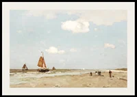 Beach Scene By Jan Hendrik Weissenbruch-4