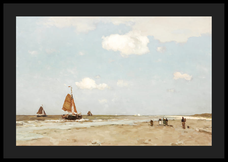 Beach Scene By Jan Hendrik Weissenbruch-12