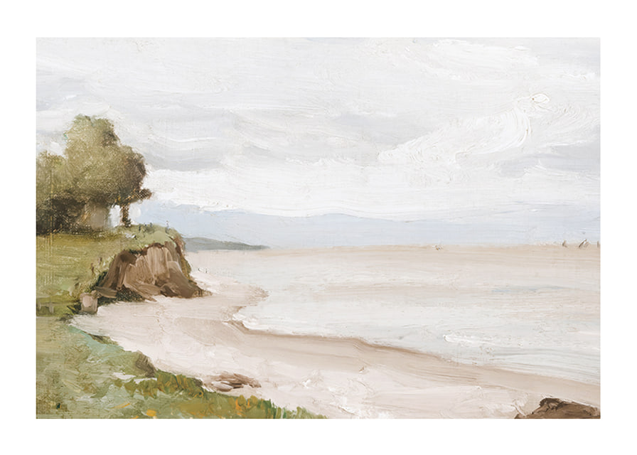Beach Near Etretat By Jean-Baptiste-Camille Corot-12